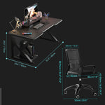 Gaming Desk and Chair Set, Ergonomic 31.5" Home Office Computer Desk with Monitor Stand and Host Tray, Student Study Table Writing Workstation