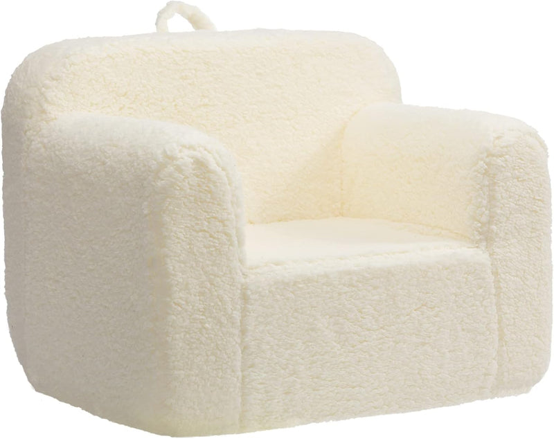 ALIMORDEN Kids Ultra-Soft Snuggle Foam Filled Chair, Toddler Cuddly Sherpa Reading Couch for Boys and Girls