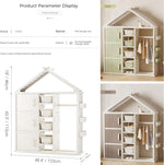 어린이 놀이 아르무아르 드레스업 및 의상 보관장, 보관함, 바구니가 있는 오픈형 옷장, 침실용 아기 옷 정리 캐비닛, 어린이 가상 옷장