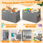 Large Toy Box, Collapsible Storage Bins with Lids, Toy Storage Organizer Toddler Bin Boxes for Kids, Boys, Girls, 25"x13"x16"Toy Chest Bin Box Baskets for Nursery, Living Room, Playroom, Bedroom, Grey