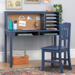 Guidecraft Children’s Media Desk and Chair Set – Lavender: Student's Study Computer Workstation with Hutch and Shelves, Wooden Kids Bedroom Furniture