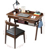 LYHOE Wood Writing Desk and Chair Set, 홈 오피스 컴퓨터 책상, 서랍과 수납 선반이 있는 스터디 책상