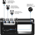 4-in-1 주방 칼날 연마기 돌 가위 연마 키트 도구 칼날 연마기 칼날을 안전하게 연마하고 쉽게 날카롭게 복원