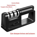 4-in-1 Kitchen Knife Sharpener Stone Scissor Sharpening Kit Tools Blade Sharpener Safely Sharpen Knives Easily Restores To Sharp