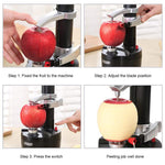 Automatic Rotating Electric Fruit Peeler Machine Kitchen Peeling Tool Apple Potato Fast Slicer Vegetables Cutter with 2 Blades