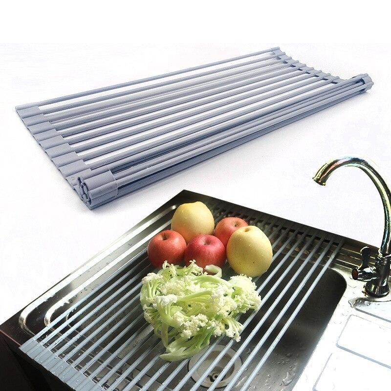 Foldable Dish Drying Rack Sink Drainer Over Sink Organizer Folding  Multipurpose Rustproof Rack Tray Drainer Kitchen Accessories