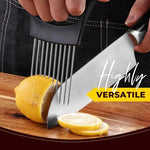 Food Slice Assistant Helper Kitchen Gadgets Tool Cutting Chopper Stainless Steel Fork Slicing Onion Vegetable Holder Slicer