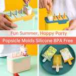 Reusable Easy Popsicle Molds Shapes, Ice Maker Machine Silicone BPA Free