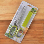 Herb Scissors Stripper Set Kitchen Shears Cutter Tools 5 Blades Multi Purpose Scissors 2 IN 1 Herb Stripping Kits Cleaning Brush