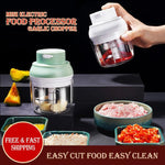 Mini Electric Food Processor Garlic Chopper Vegetable Cutter Beater Masher Onion Fruits Meat Salad Grinder with USB Charging