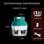 Mini Electric Food Processor Garlic Chopper Vegetable Cutter Beater Masher Onion Fruits Meat Salad Grinder with USB Charging