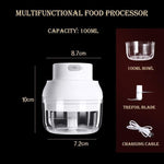 Mini Electric Food Processor Garlic Chopper Vegetable Cutter Beater Masher Onion Fruits Meat Salad Grinder with USB Charging