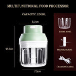 Mini Electric Food Processor Garlic Chopper Vegetable Cutter Beater Masher Onion Fruits Meat Salad Grinder with USB Charging