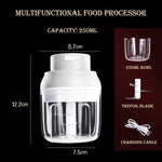 Mini Electric Food Processor Garlic Chopper Vegetable Cutter Beater Masher Onion Fruits Meat Salad Grinder with USB Charging