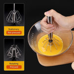 Semi-Automatic Hand Eggbeater Stirring Whisks Rotating Push Egg Beater Mixer Blending Tools Stainless Easy Use Kitchen Gadgets