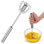 Semi-Automatic Hand Eggbeater Stirring Whisks Rotating Push Egg Beater Mixer Blending Tools Stainless Easy Use Kitchen Gadgets