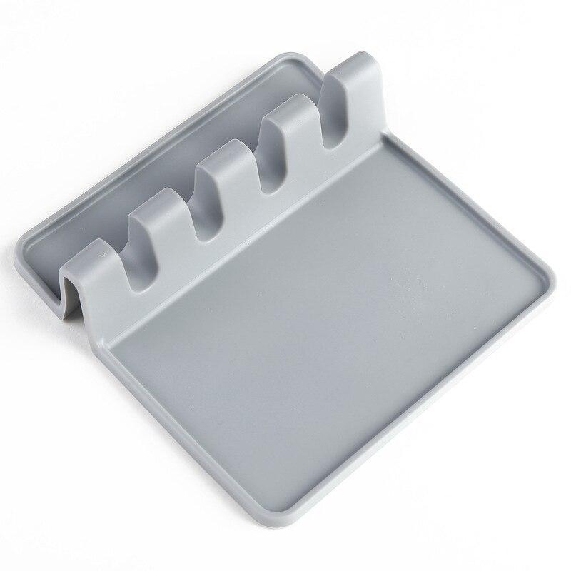 1x Silicone Spoon Rest Utensil Holder Drip Tray Kitchen Counter  Heat-Resistant