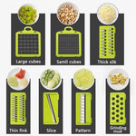 Vegetable Chopper with Container Salad Slicer Spiralizer Kitchen Gadgets Tools Accessories Household