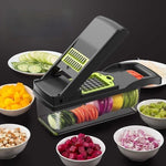 Vegetable Chopper with Container Salad Slicer Spiralizer Kitchen Gadgets Tools Accessories Household