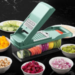 Vegetable Chopper with Container Salad Slicer Spiralizer Kitchen Gadgets Tools Accessories Household